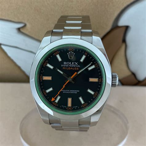 vetro rolex fa dei cerchi|Rolex Milgauss 40MM IN ACCIAIO VETRO VERDE REF..